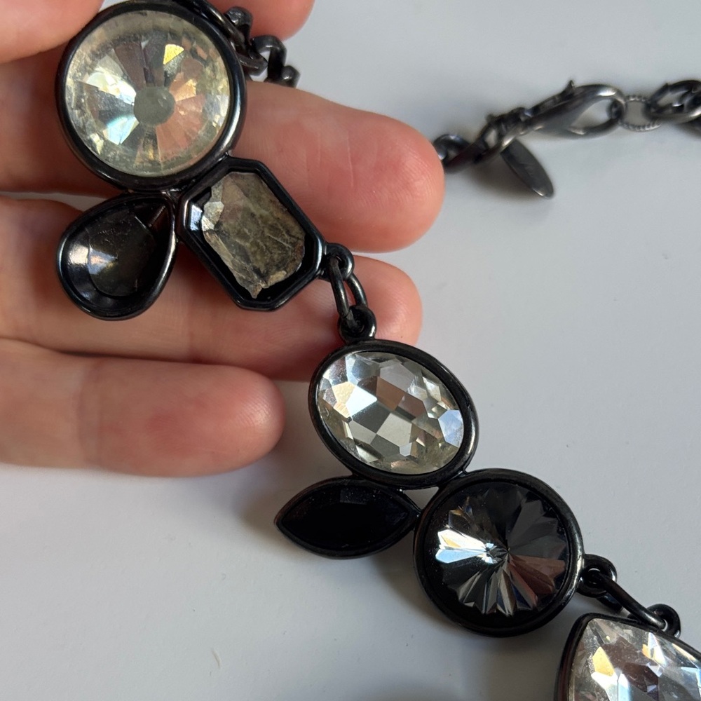 White House Black Market Elegant Black and Silver Necklace Set - Picture 5 of 5